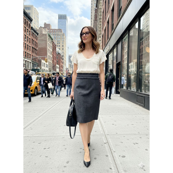 Rebecca Taylor Silk Wool Blend Sheath Dress Tweed Skirt Office Women Size 8 - Picture 1 of 5